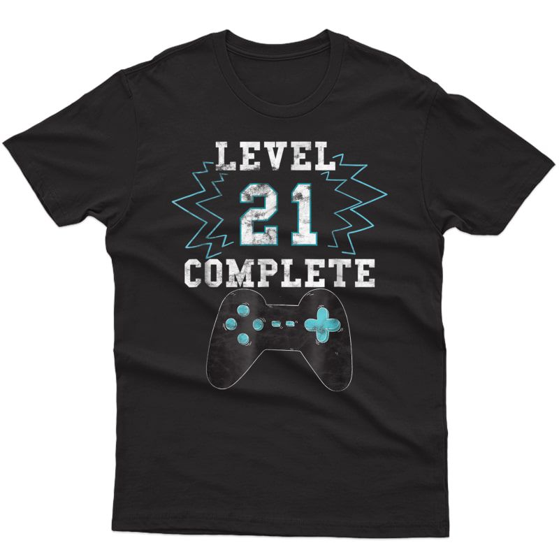 21st Birthday Video Game Humor Tee Funny Gamer Gifts T Shirt Men Short Sleeve