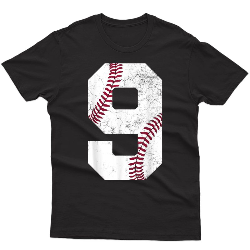 9th Birthday T Shirt Baseball Nine 9 Ninth Gift