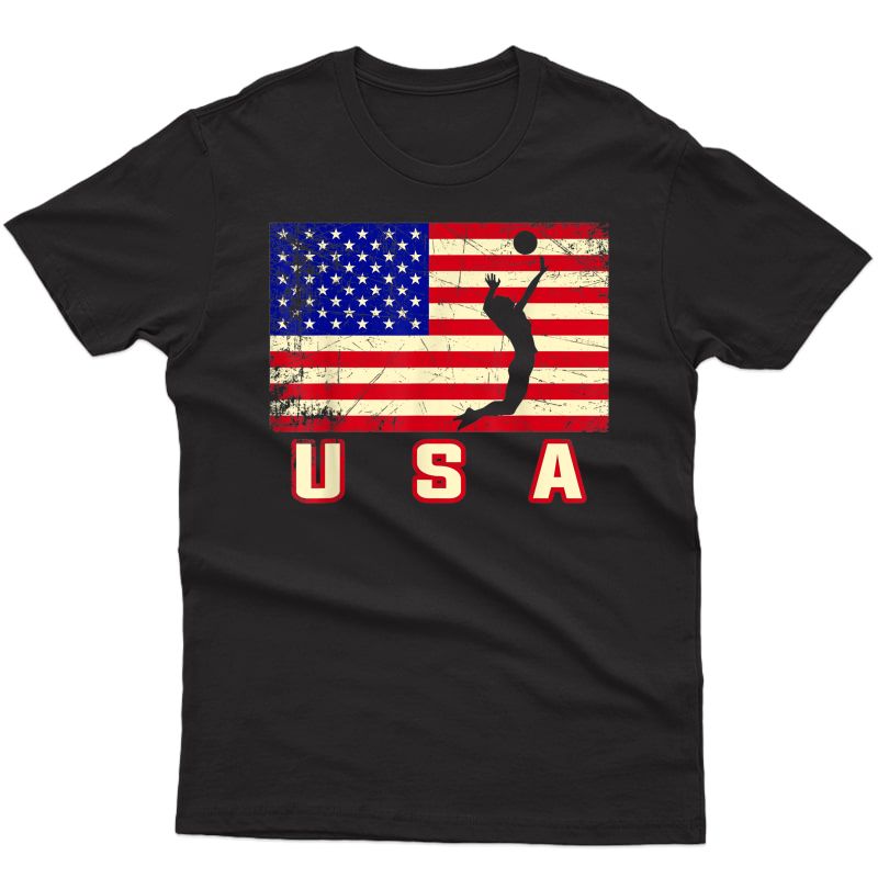 American Flag Beach Volleyball Shirt | Team Sport Tee Gift