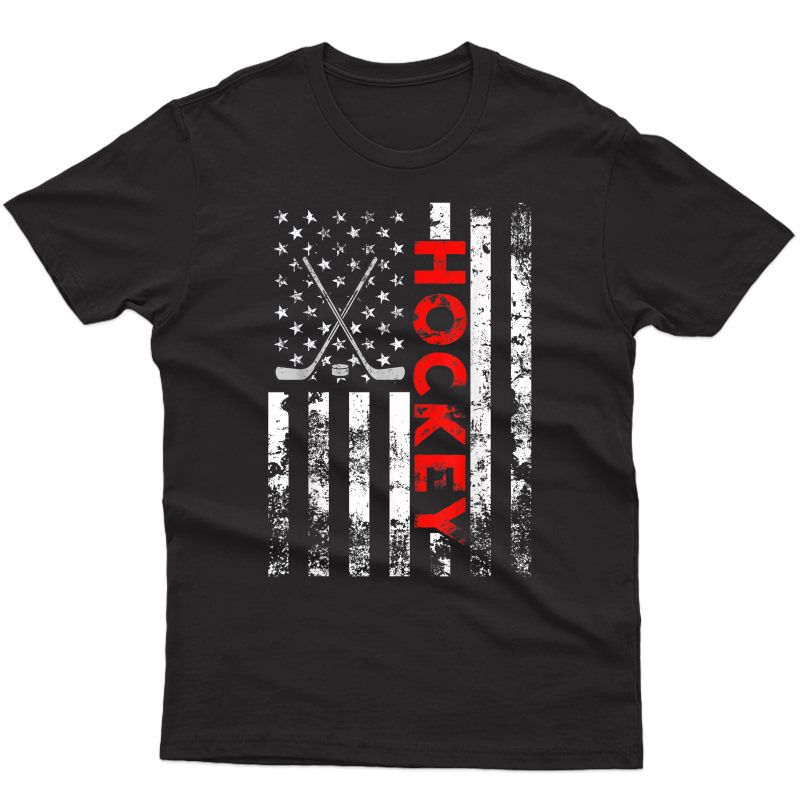 American Flag Hockey Usa Patriotic Gift T-shirt