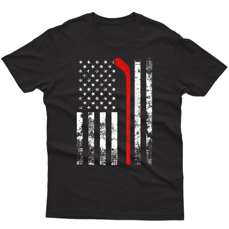 American Flag Hockey Usa Patriotic Gift T-shirt