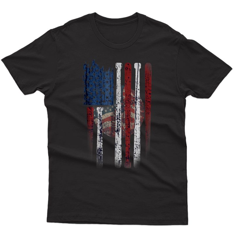 American Flag Vintage Baseball Flag T-shirt, Dad, Mom Tee