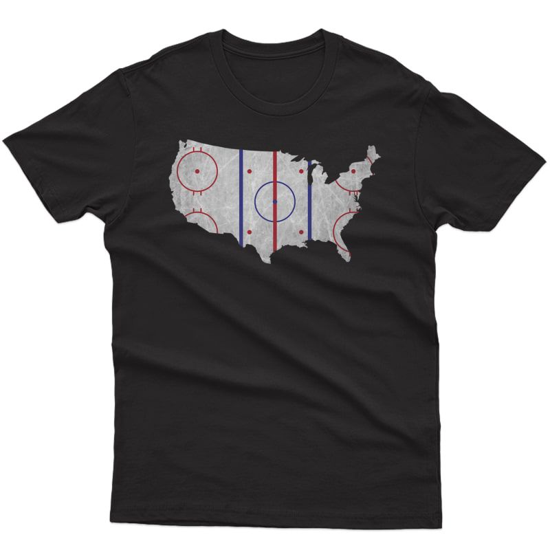 American Hockey Pride | Usa Map Design T-shirt