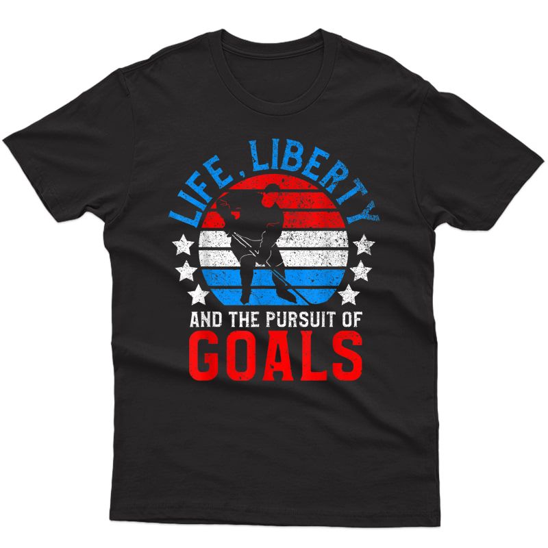 American Ice Hockey Fan | Funny July 4th Hockey Player Gift T-shirt