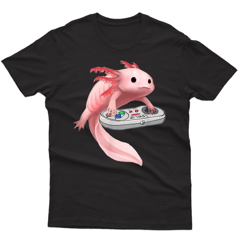 Axolotl Fish Playing Video Game -axolotl Lizard Gamers T-shirt