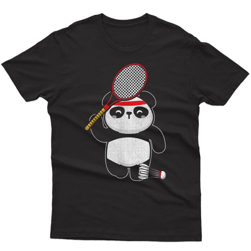 Badminton T-shirt Panda Badminton Sport Humor Shirt Gift