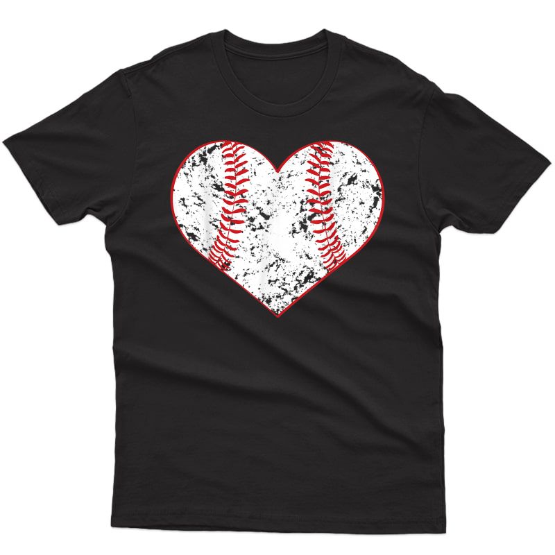 Baseball Heart T Shirt, Gift For Softball Mom Or Dad, Team