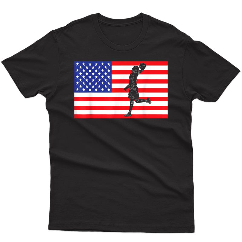 Basketball Player Usa American Flag | 4th Of July Gift T-shirt