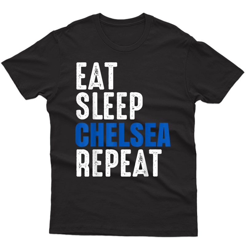 Chelsea Eat Sleep Repeat T-shirt - Football Gift Shirt