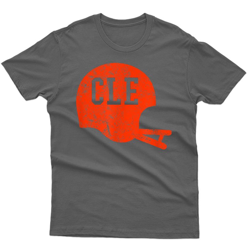 Cleveland Ohio Football Vintage Helmet Retro Cle T-shirt