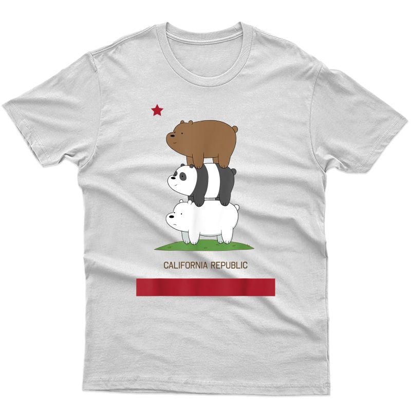 Cn We Bare Bears California Republic Bear Stack T-shirt