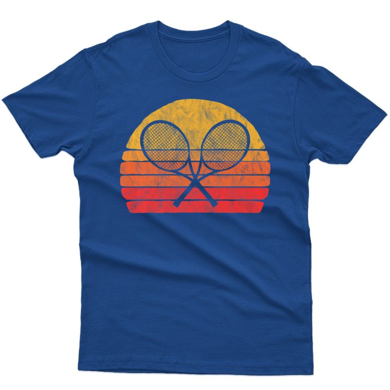 Crossed Tennis Racquet - Retro 80s Sun Vintage T-shirt