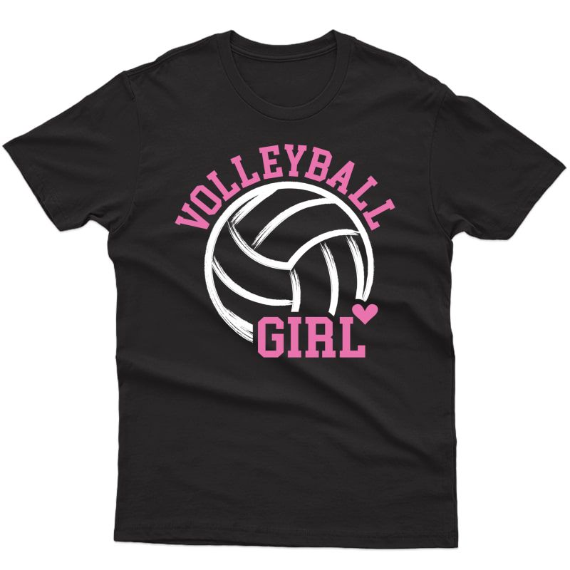 Cute Volleyball Girl Design With Heart T-shirt