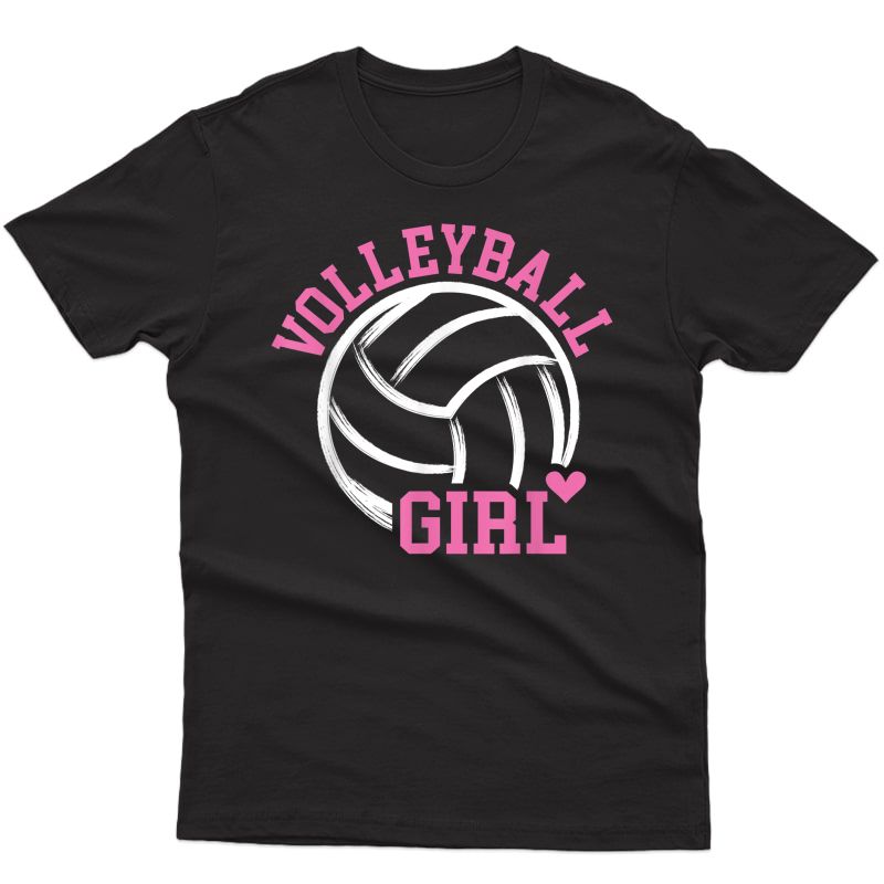 Cute Volleyball Girl Design With Heart T-shirt