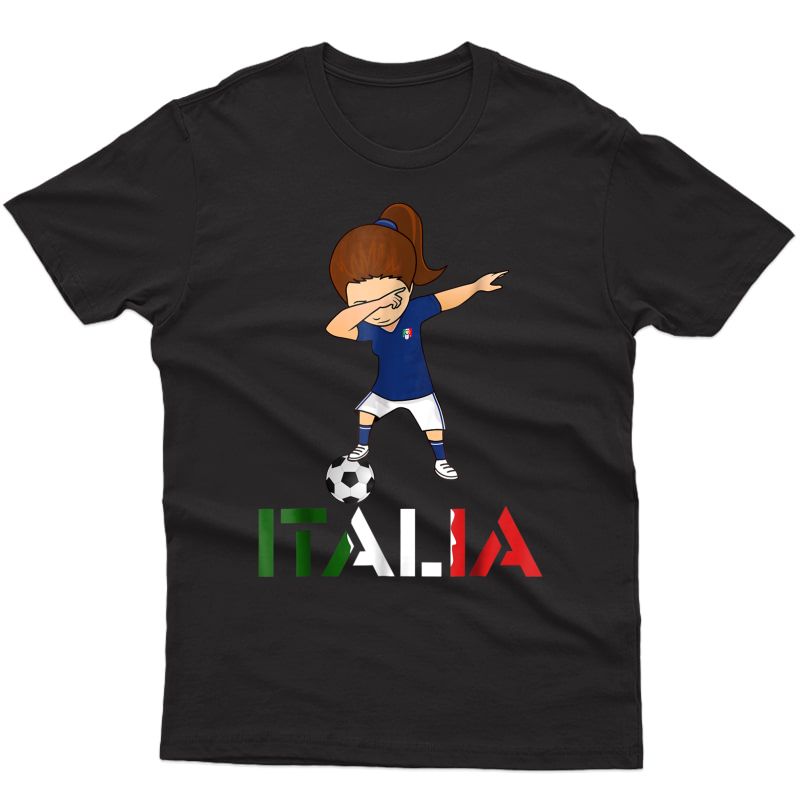 Dabbing Italy T-shirt, Italian Soccer Girl Football Shirt