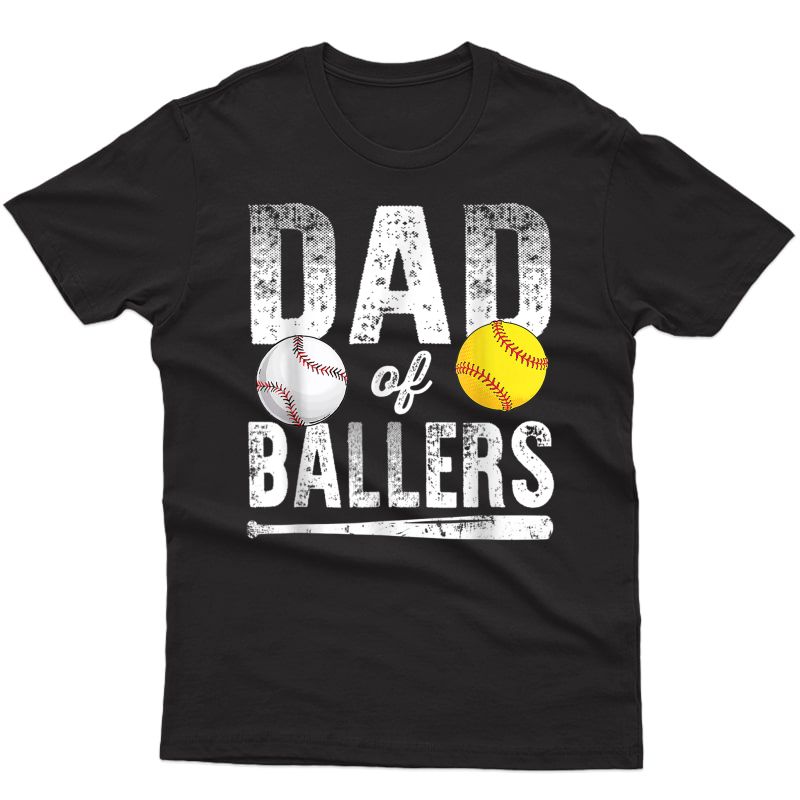 Dad Of Ballers Baseball Softball Father's Day T-shirt