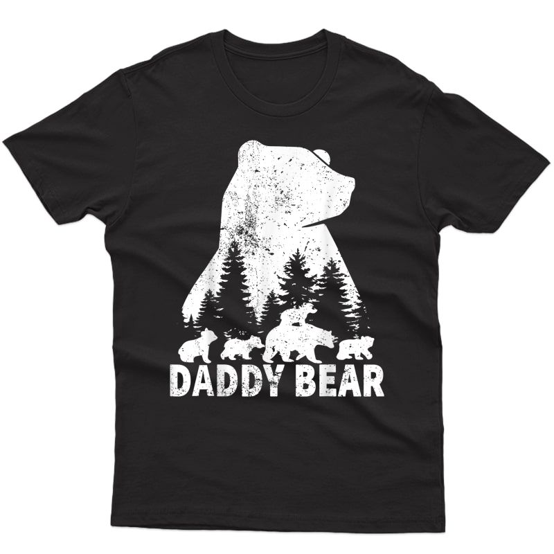 Daddy Bear 4 Cubs Father Day Funny Daddy Bear 4 Vintage T-shirt