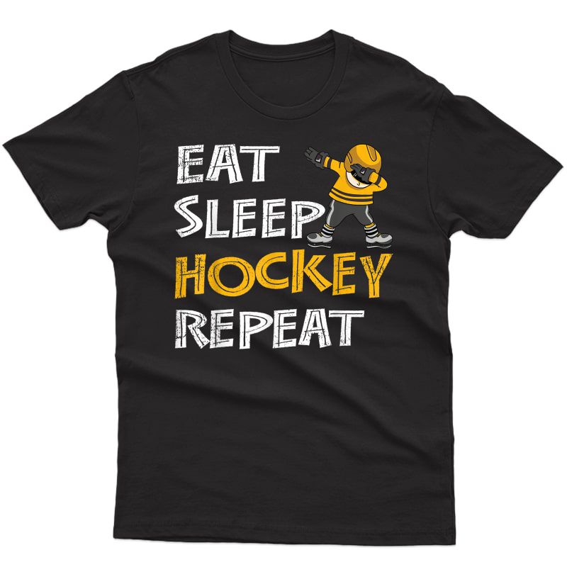 Eat Sleep Hockey Repeat Tshirt Dabbing Player Gift T-shirt