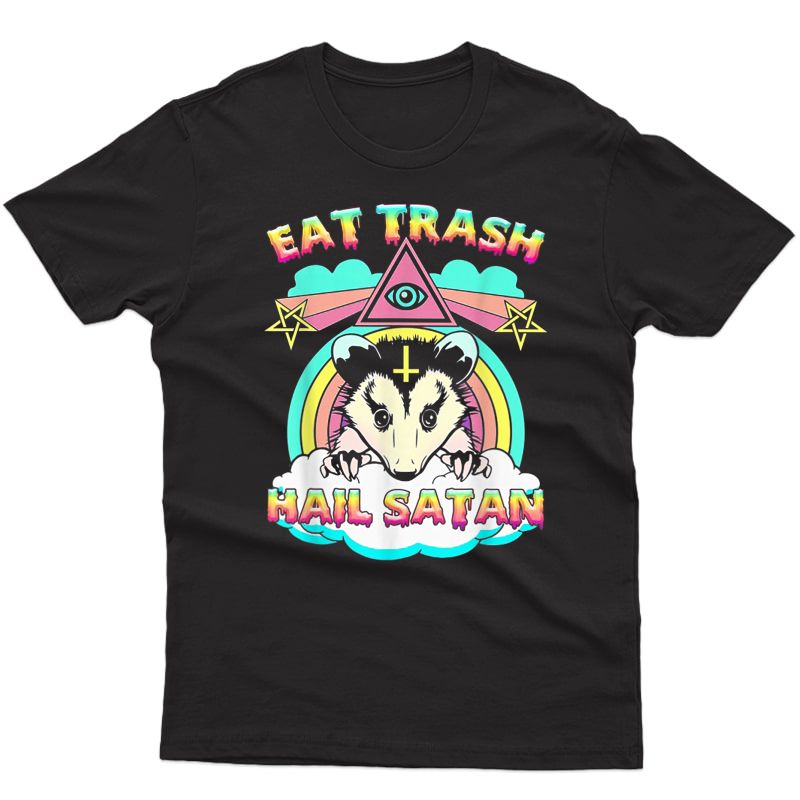 Eat Trash Hail Satan Raccoon Pentagram Satanic Garbage Gang T-shirt