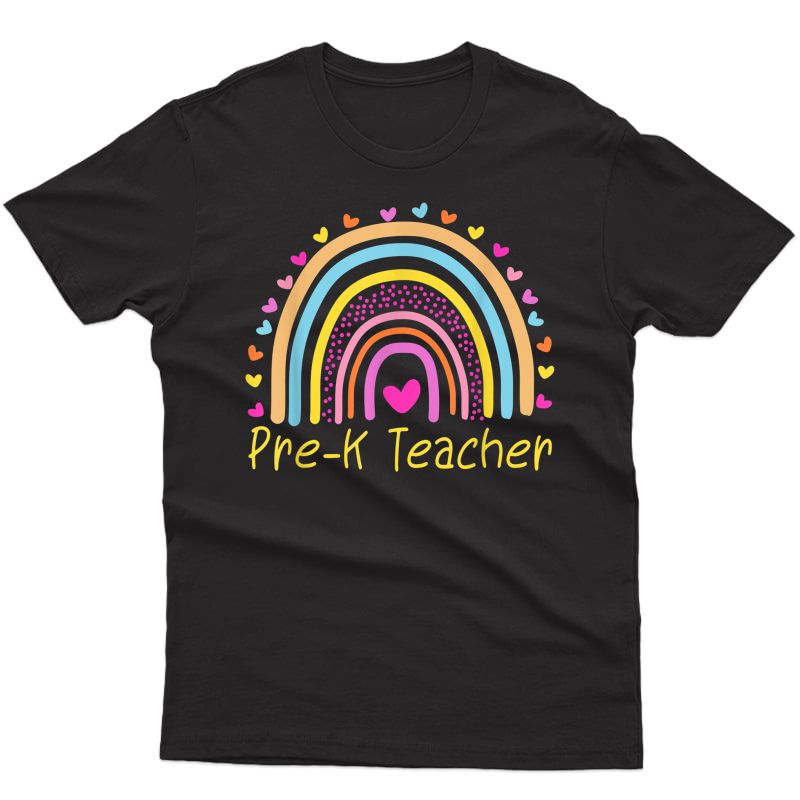 First Day Of Pre-k Tea Rainbow T-shirt