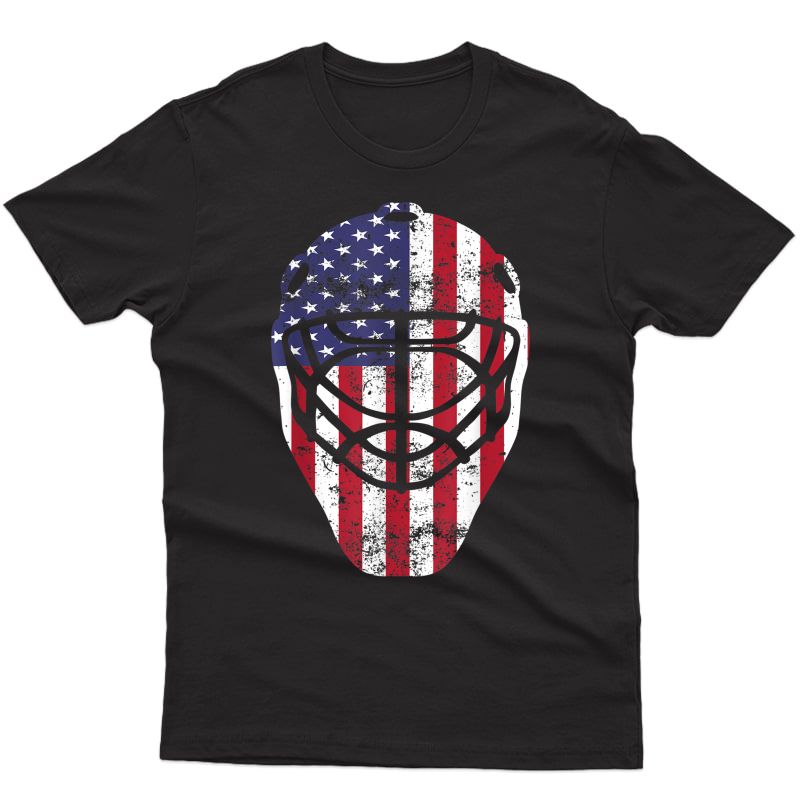 Fourth Of July 4th Hockey Goalie Mask American Flag Usa T-shirt