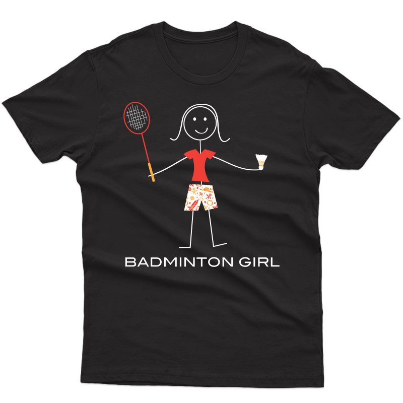 Funny Badminton T-shirt Girls, Sport Gifts 