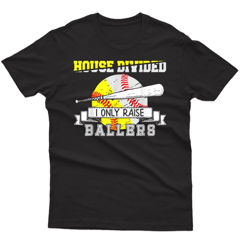 Funny Baseball Softball Divided House Ball Mom T-shirt