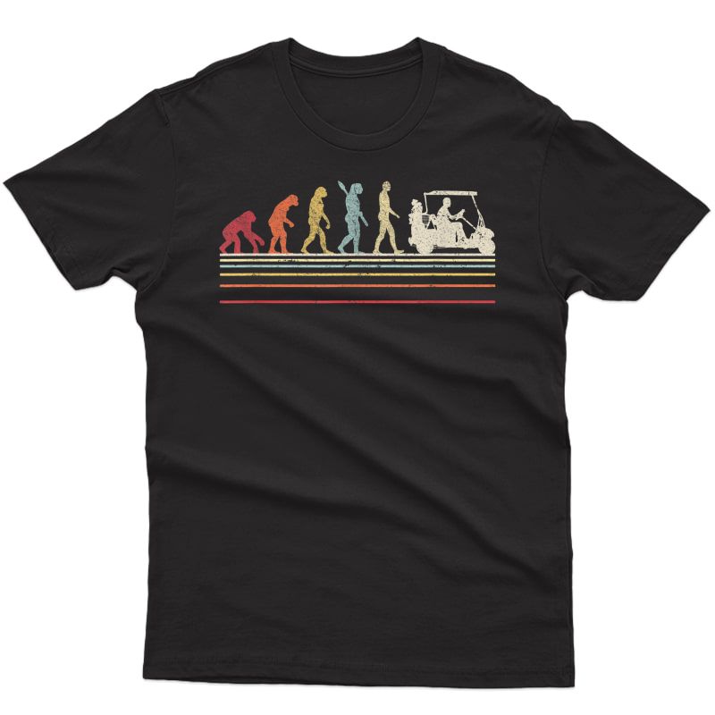 Funny Golf Shirt. Retro Style Evolution Of Man T-shirt