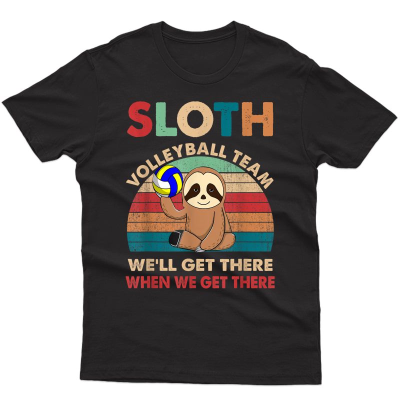 Funny Retro Vintage Sloth Volleyball Team Shirt Sloth Gifts