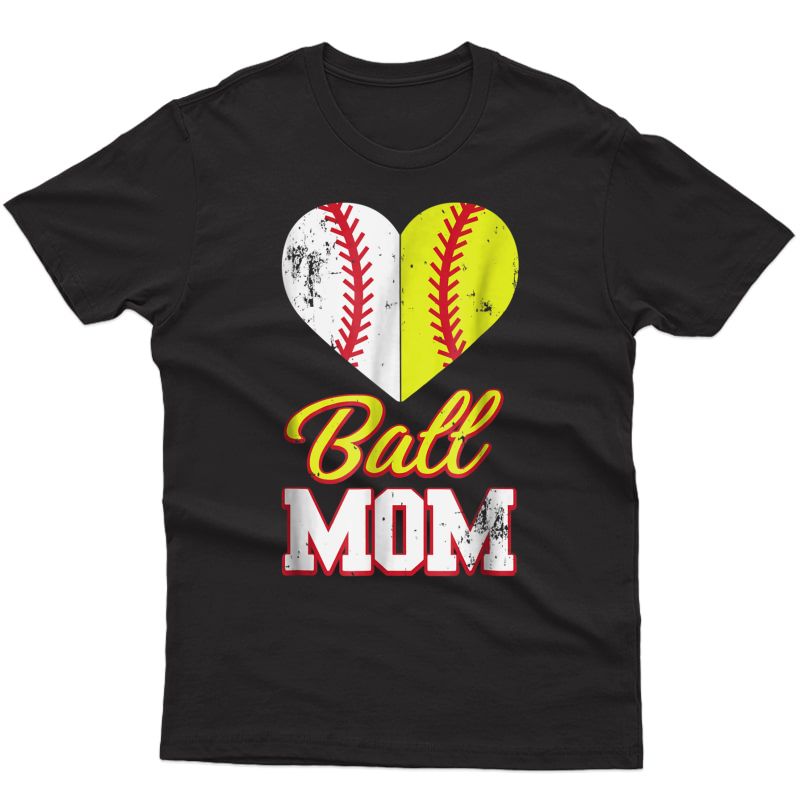 Funny Softball Mom T-shirt Ball Mom Softball Baseball Tee