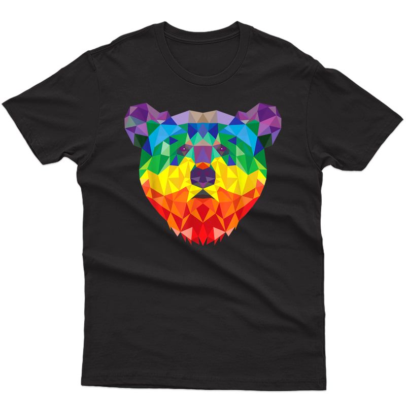 Geometric Bear Lgbt Rainbow Flag Gay Pride T-shirt