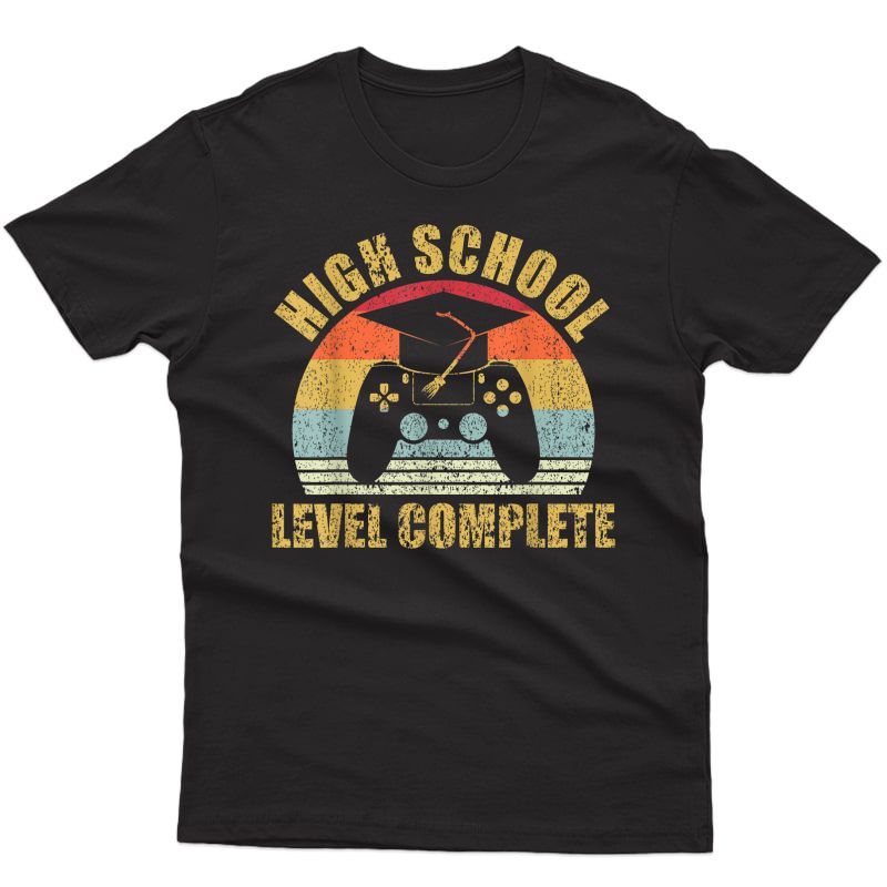 High School Graduation Level Complete Gamer Graduation Gifts T Shirt Jznovelty