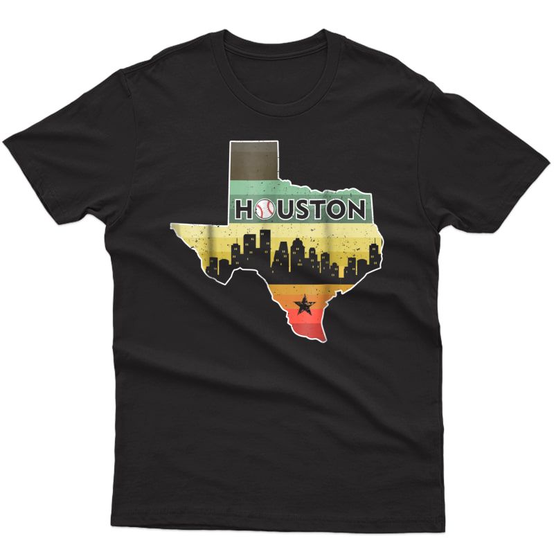 Houston Retro Baseball T-shirt - Vintage Houston Baseball