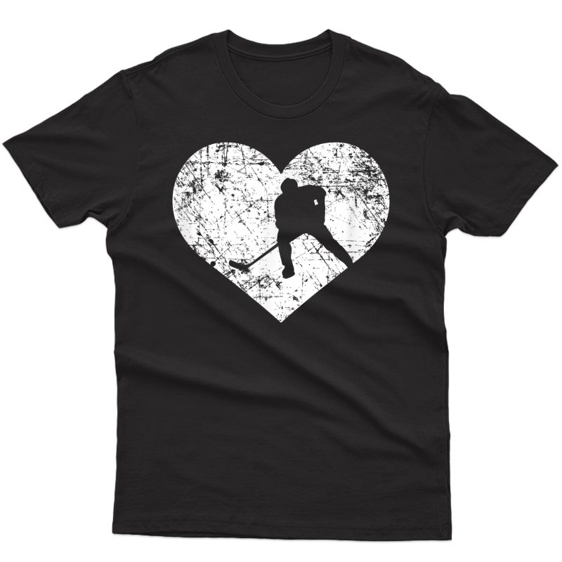 I Love Hockey Shirt, Funny Cute Player Sports Heart Gift