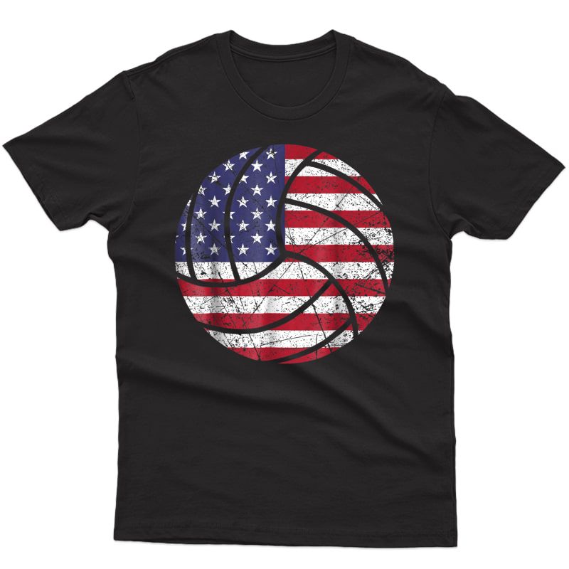 Independence Day Usa American Flag Volleyball T-shirt