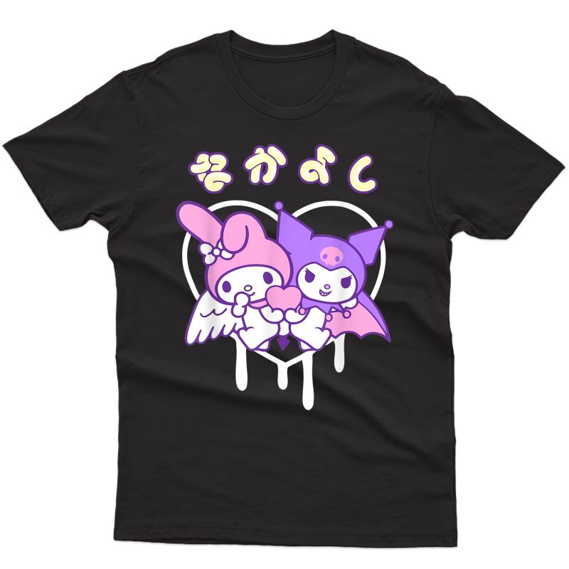 My Valentines Melody And Kuromi Drip Heart T-shirt