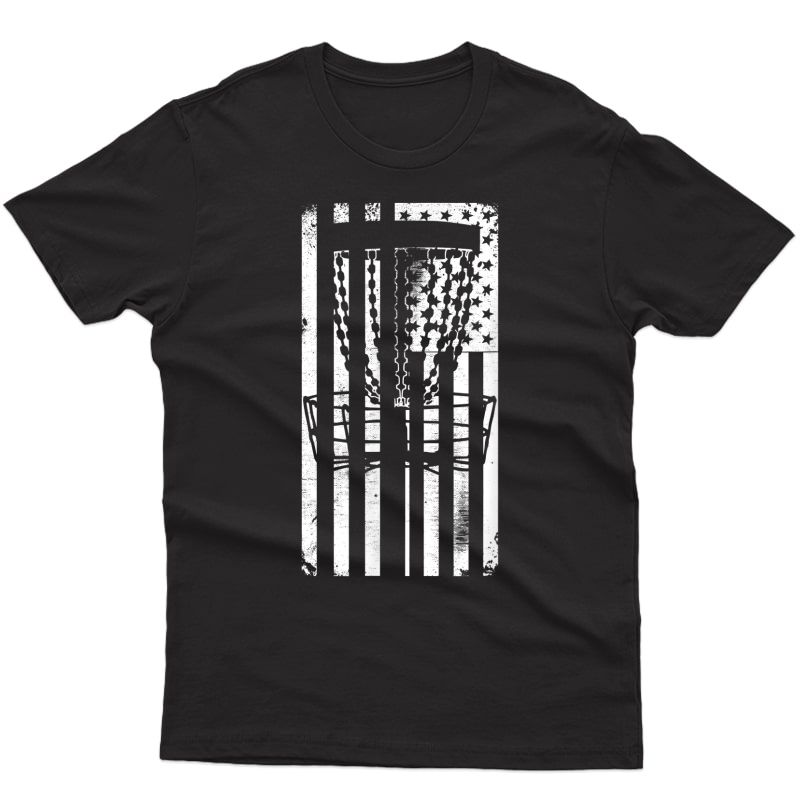 Patriotic Disc Golf American Flag Distressed T-shirt