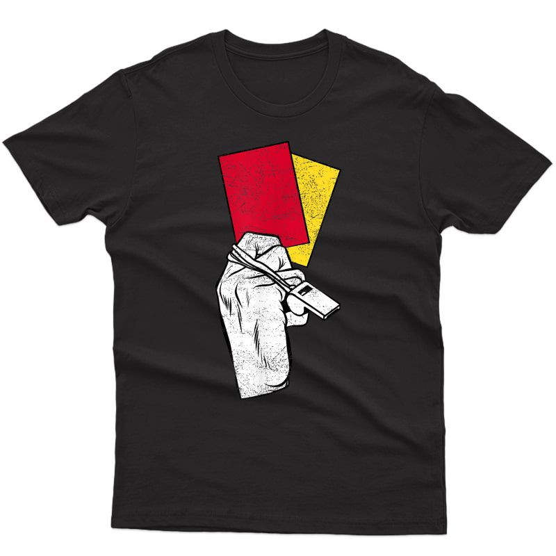 Referee T-shirt Yellow Red Card Soccer Coach Sports Football