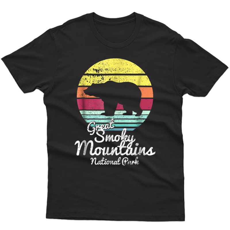 Retro Great Smoky Mountains National Park Tn Bear T Shirt