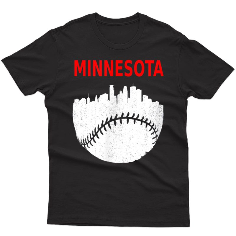 Retro Minnesota Baseball Minneapolis Cityscape Vintage Shirt