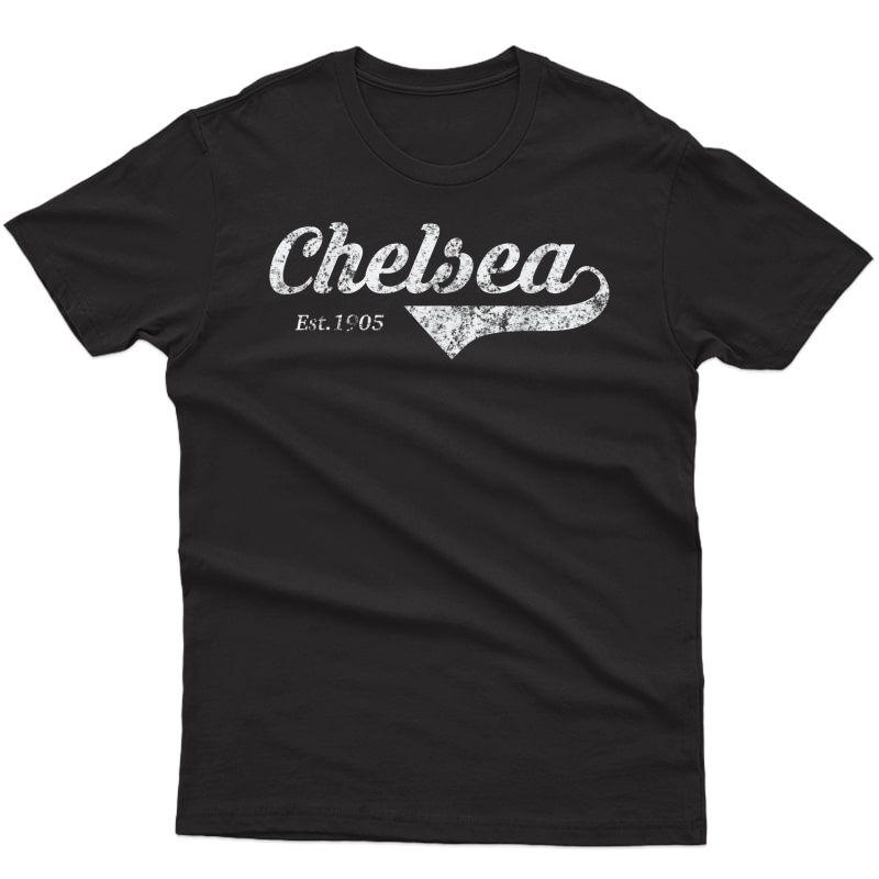 Retro Soccer Chelsea Top Blues London Distressed Gift T-shirt