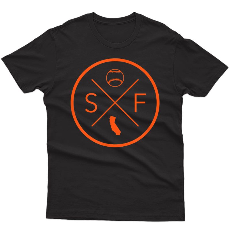 San Francisco Baseball California State Map Outline Sf T-shirt