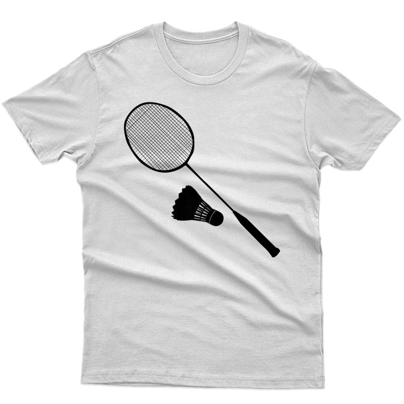 Silhouette Shuttlecock And Racket Badminton Player Gift Premium T-shirt