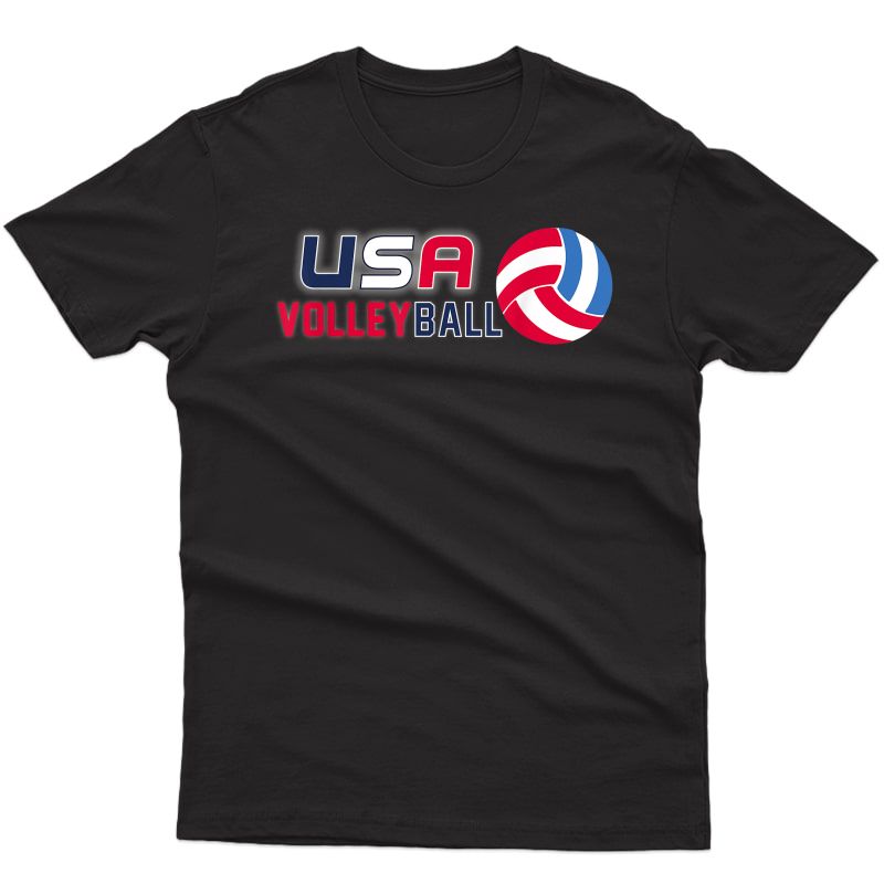 Usa Flag Volleyball And Volleyball Shirt T-shirt