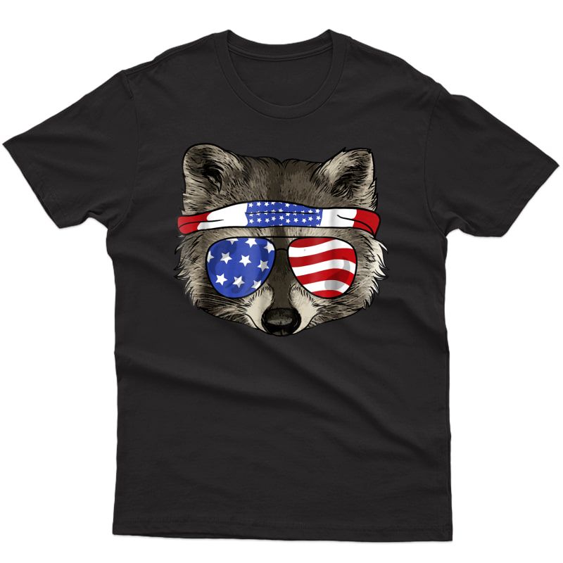 Usa Patriotic Raccoon Shirt - July 4th T-shirt - Trash Panda