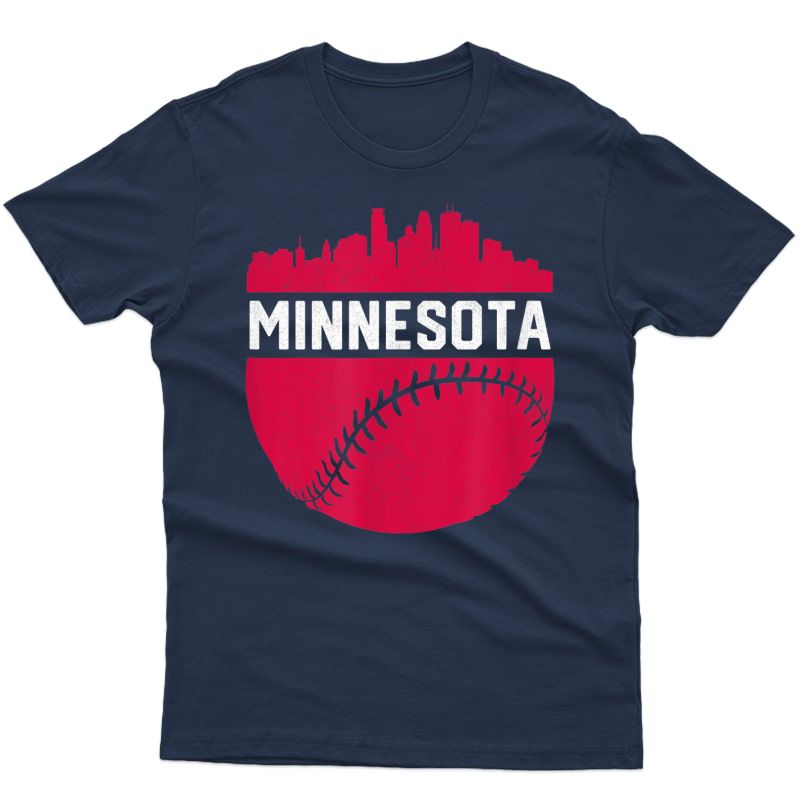 Vintage Downtown Mpls Stp Minnesota Skyline Baseball T-shirt