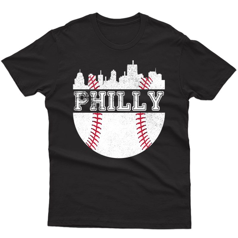 Vintage Philadelphia Baseball Retro City Skyline Philly Fan Pullover Shirts