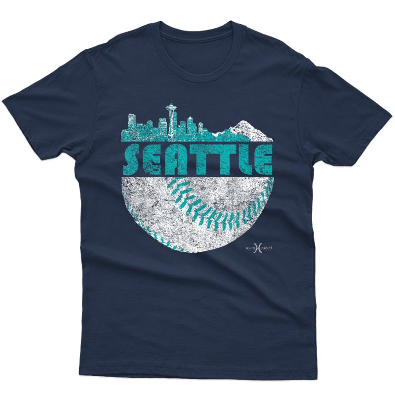 Vintage Seattle Baseball Skyline T-shirt