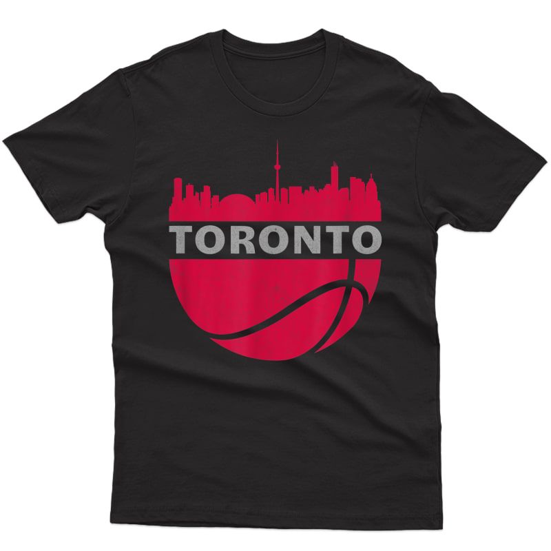 Vintage Toronto Canada Cityscape Basketball Retro T-shirt