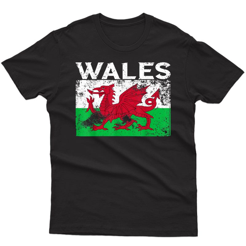 Wales Flag Football Soccer Rugby Cymru Dragon Team Wales T-shirt